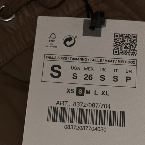 ZARA | Taupe Brown | FAUX LEATHER JOGGING PANTS (8372/087) - Picture 14 of 15